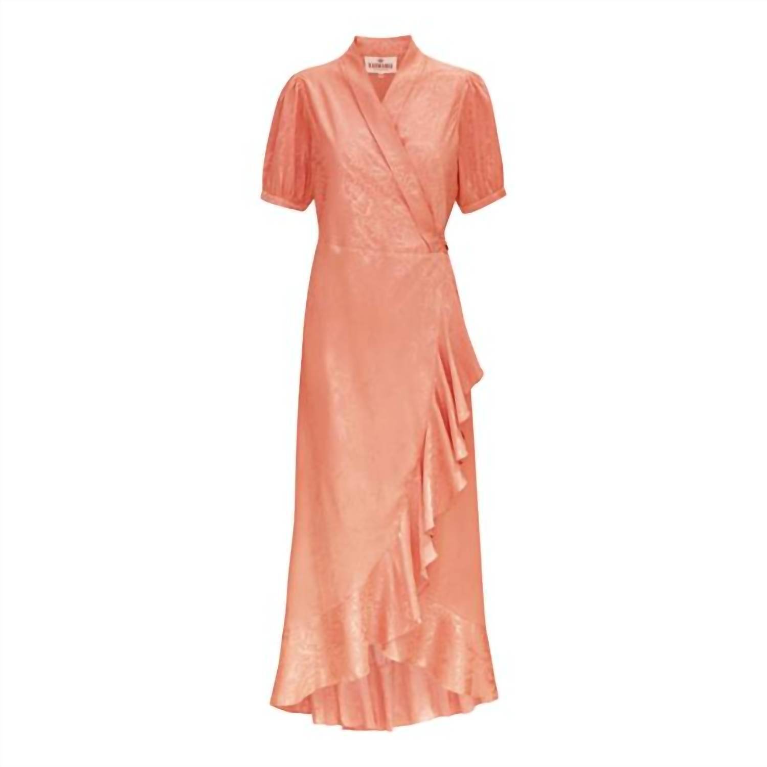 New Karmamia Women's Iris Dress In Peach Flower Jacquered